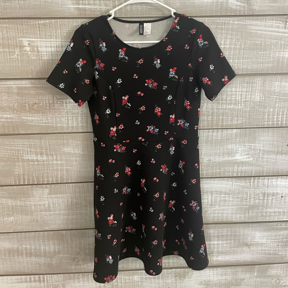 Divided H&M Floral Fit-and-Flare Dress (Size 6)